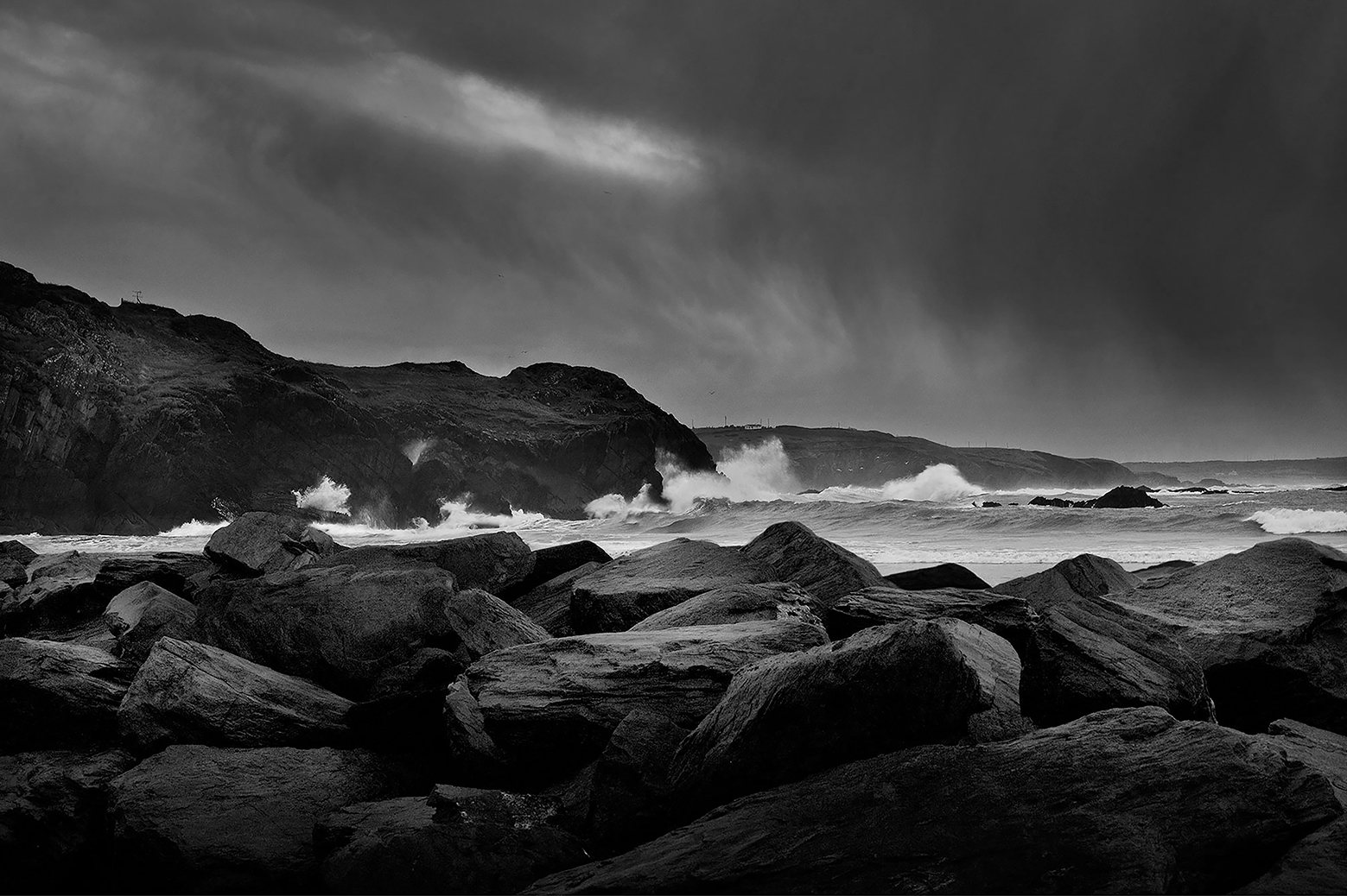 Ireland Moody Seascape – Landscape Black and White Prints
